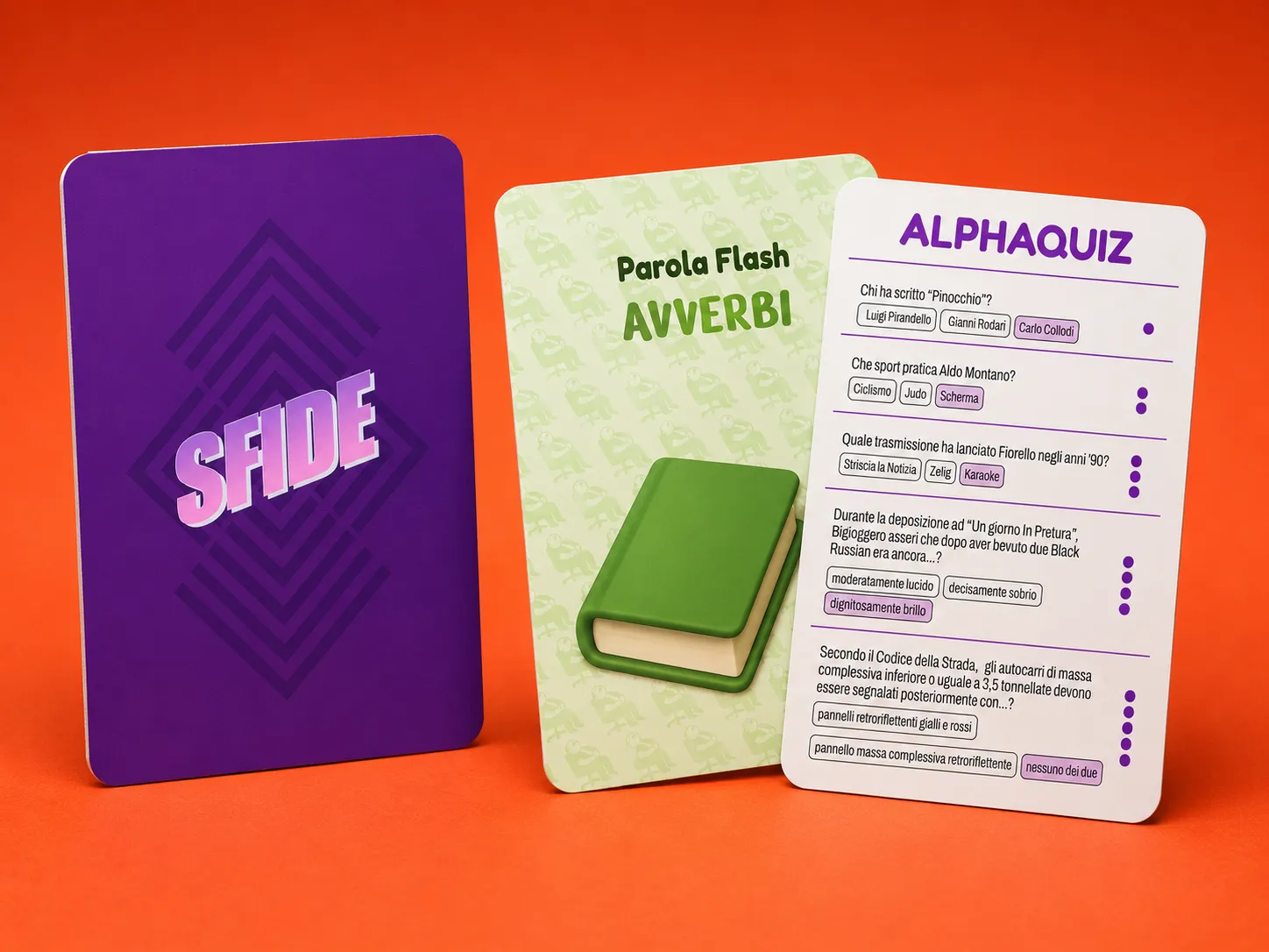 Carta Sfida di Posto Fisso con le due prove: Parola Flash e AlphaQuiz